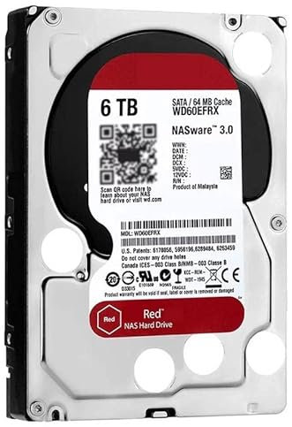 HDD For Red 6TB 3.5 SATA 6 Gb/s 64MB 5400RPM For Internal Hard Disk For NAS Hard Drive For WD60EFRX