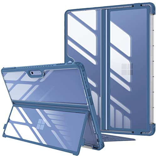 Fintie Hülle für Microsoft Surface Pro 11/10 / 9/9 5G (2024-2022) 13 Zoll, Stoßfeste Robuste Hartschalen Schutzhülle mit Original Ständer, Type Cover Kompatibel, Marineblau