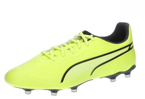 Puma Unisex Adults King Match Fg/Ag Soccer Shoes, Electric Lime-Puma Black, 11 UK