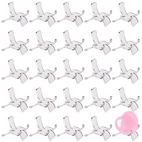 TAFACE 25 Stück Schmuckständer Acryl Klarsichtständer Acryl Sammlerständer Basis für Kristall Achat Jade