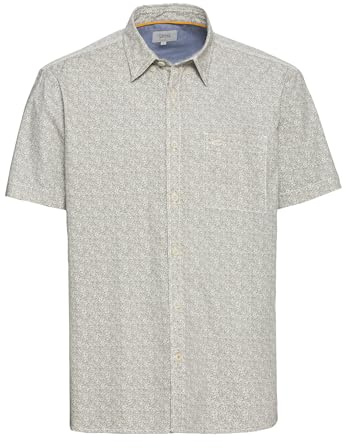 camel active Herren Kurzarmhemd aus Reiner Baumwolle Khaki, Menswear-S