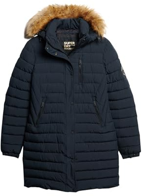 Superdry Damen Fuji Steppmantel in mittlerer Länge mit Kapuze
