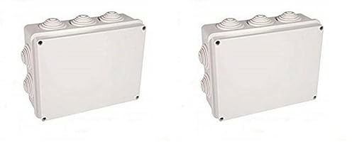 Electraline 60554 Cassetta di Derivazione da Parete, 120 x 80 x 50 mm, IP55, Grigio (Confezione da 2)