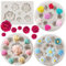 MYPRACS Juego de 4 moldes de silicona con diseño de rosas para decoración de pasteles, cupcakes, arcilla polimérica, caramelos, chocolate, pasta de goma
