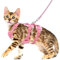 Pawfun Vollständig ausbruchsicheres Katzengeschirr und Leine, Set zum Spazierengehen, verstellbare, weiche Kätzchenweste mit reflektierenden Streifen für kleine, mittelgroße und große ausgewachsene
