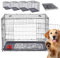 Arebos Hundekäfig 92,5 x 60 x 66 cm | Hundetransportbox Auto klappbar | Hundebox faltbar | Transportbox Hund mit 2 Türen | Hundekäfig für Zuhause | L Schwarz