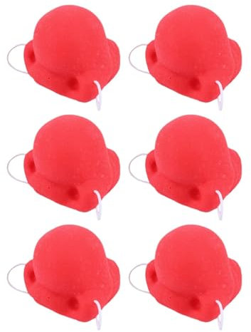 1 paquete de nariz de – 6 nariz de de circo rojo, nariz de para cosplay | Divertida nariz de de goma con elástico para hombres y mujeres, fiesta, cosplay, Halloween,