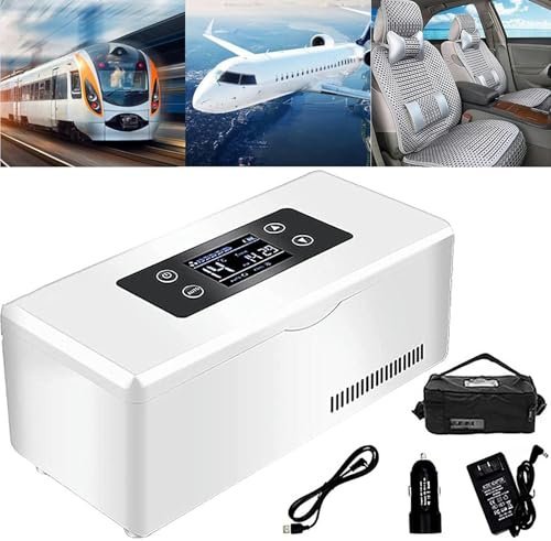 BTOIASYHF Car, Travel, Home - Portable Travel Medicine Refrigerator With Car Charger, Without Battery