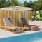 Festnight Doppelliege Outdoor 2 Personen Doppel Sonnenliege Holz Gartenliege Holzliege Sonnenbett Liege Outdoor Massivholz Akazie und Textilene