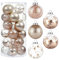 Kesote 24pcs Christmas Baubles Xmas Tree Hanging Decoration - Shatterproof Christmas Tree Ornaments Shiny Patterns 2.36' - Rose Gold