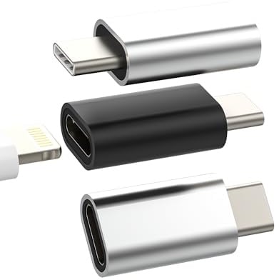 Lightning Female to USB C Male Charging Adapter (3 Pack) for iPhone16 15 Pro Max for Apple iPad Air4 compatible for Samsung Charger Cable Connector Type C Charging Port Data Converter Android Adaptor