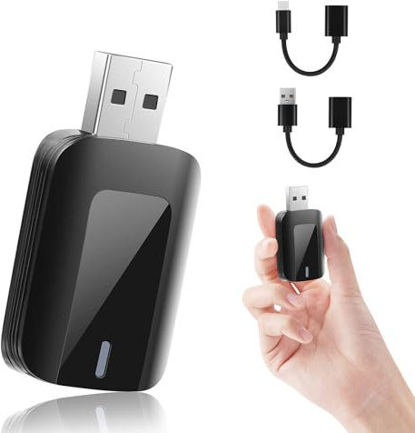 Adaptador Inalámbrico para Android Auto y CarPlay, 2 en 1 Stick Convierte Android Auto/CarPlay con Cable a Inalámbrico, Compatible con Coches con AA y CarPlay, Plug & Play, Conexión Estable, USB C/A