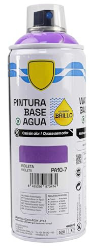 various - Pintura Spray Base Agua 400ml,Ecológica y Sin Olor,Para Muebles,Metal,Plástico y Madera,Colores Duraderos,Cobertura Uniforme - Violeta,1 unidad