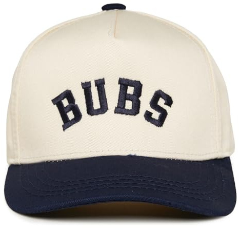 Funky Junque Kids Trucker Hat Baseball Cap - Two Tone Vintage Baby Baseball Cap, Infant Baseball Hat, Toddler Snapback Hat - Bubs - Navy/Beige (Medium/Large - 2-9 Years)