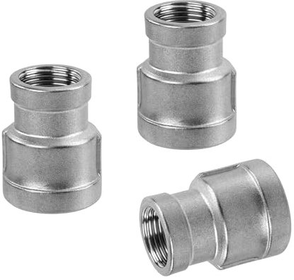 Raccordi per Tubi in Acciaio Inossidabile, 3 Pezzi 1/2 Femmina a 3/8 Femmina Filettatura Acciaio Inox 304 Connettore Riduttore di Accoppiamento per Acqua, Collegamento, Conversione
