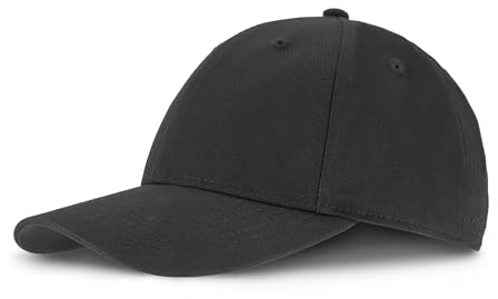 REVOLOR Baseball Cap Schwarz – 6 Panel Cap aus 100% Baumwolle mit schwarzem Logo-Stick – Verstellbar mit Metallschnalle, gebogener Schirm, Unisex Sport & Freizeit Mütze