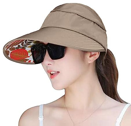 Damen Frühlings- und Sommermode Top Line Sonnenschutzhut mit großem Sonnenhut Festival (Rose Gold, One Size)