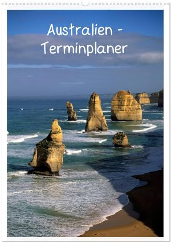 Australien - Terminplaner (Wandkalender 2026 DIN A2 hoch), CALVENDO Monatskalender: Bilder aus Australien mit Tieren, Küsten, Städten, Landschaften, Leuchttürmen u.v.a. (CALVENDO Orte)