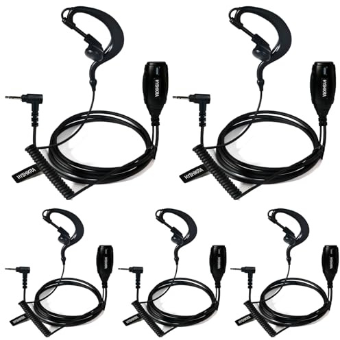 HYSHIKRA Auriculares de 2,5 mm con micrófono Big PTT | compatibles con Motorola TLKR T61 T62 T81 T80 T82 Extreme Hunter Auricular de Radio bidireccional para guardaespaldas