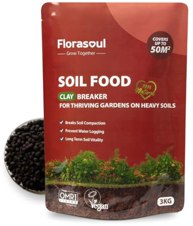 Florasoul® Lehmboden-Verbesserer 3kg Huminsäure für 50m² | Florasoul® Lehmboden-Verbesserer 3kg - Huminsäure für 50m² - Gegen Staunässe & Verdichtung - Bio Bodenaktivator Vegan