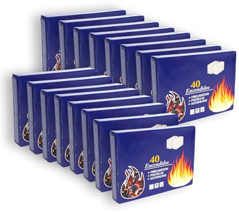 BESCH Pack 12 Pastillas de Encendido para Barbacoas y Chimeneas – Encendido Rápido y Seguro – Iniciador de Fuego Sólido para Leña, Carbón y Fogatas – Ideal para Camping y Exterior
