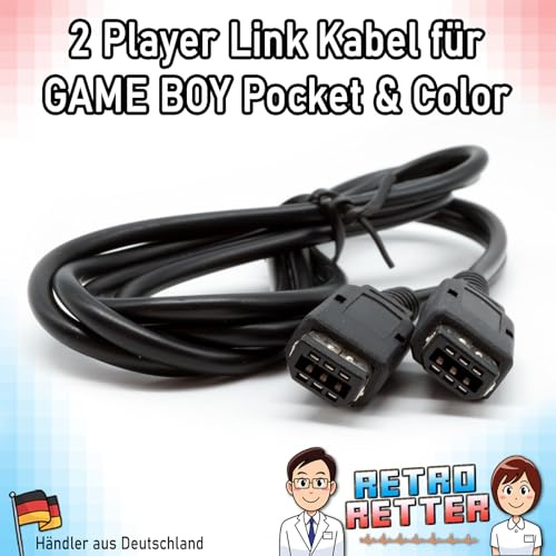 RetroRetter 1,2m 2 Spieler Link-Kabel für GameBoy Color/Pocket/GBC/GBP