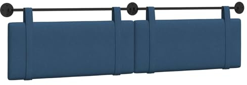 vidaXL Hängendes Kopfteil Blau Stoff, Schlafzimmer Deko, moderner rechteckiger Wand-Headboard, kompakt, stilvolle Bettwäsche für Luxus-Schlafbereich