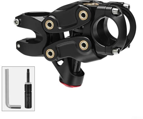 Fahrrad-Aufhängungsvorbau, 5-Link-Stoßdämpfer, Lenker-Erhöhung, verstellbarer Luftdruckstab, Legierung, MTB-Fahrrad, Vorderradgabelvorbau, 31,8 mm, schwarz (schwarz)