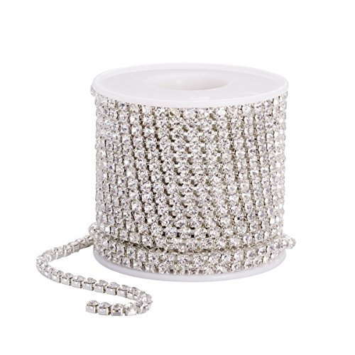 10 Kristall Strass Schließen Kette Klar Trim Klaue Kette für Schmuck Nähen Handwerk DIY (4,0 MM)