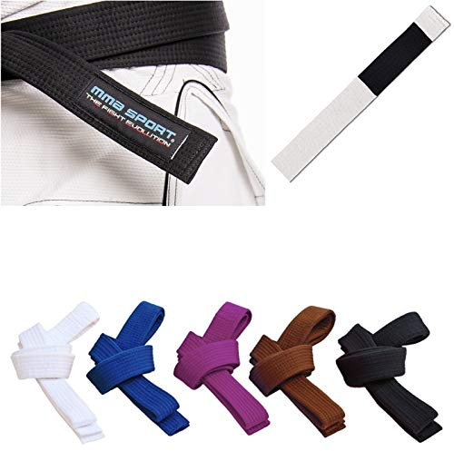 Cinturón BJJ Belt Jiu Jitsu Kimono - gi 100% algodón 6 mm (A1 / 270 cm, blanco)