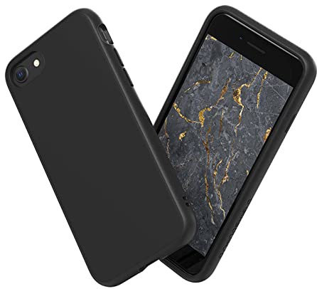 RhinoShield Case kompatibel mit [iPhone SE 3 / SE 2/8 / 7] | SolidSuit - Stoßdämpfende & schlanke Schutzhülle mit Premium Finish - 3.5 Meter Fallschutz - Klassik Schwarz