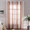 MIULEE Gardinen Gestreift Transparent mit Ösen, Voile Vorhänge Wohnzimmer Modern 2er Set, Vorhang Schlafzimmer Transparent mit Braun Weiss Gestreift Muster, Vorhang Halbtransparent Streifen 140X245 CM