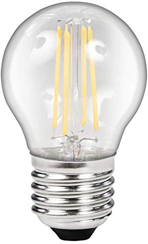 McShine LED Filament Tropfenlampe | E27, 4W, 470 lm, warmweiß, klar | Energieeffizienter Retro-Look für offene Leuchten