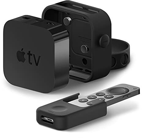 elago Apple TV Wall Mount Soporte de Pared Diseñado para Apple TV 4K / 4ta Generación con Soporte de Pared para Apple TV Mando Remote - Combinación Todo en Uno
