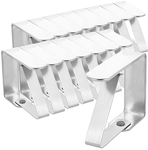 com-four® 16x Premium Tischdeckenklammer - Tischklammern aus Edelstahl - Tischtuchklammer rostfrei für drinnen und draußen