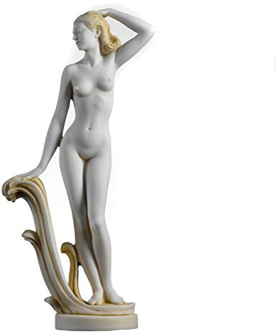BeautifulGreekStatues Griechische Göttin Aphrodite Nackte Venus Handbemalte Alabaster Statuen Goldton 31cm