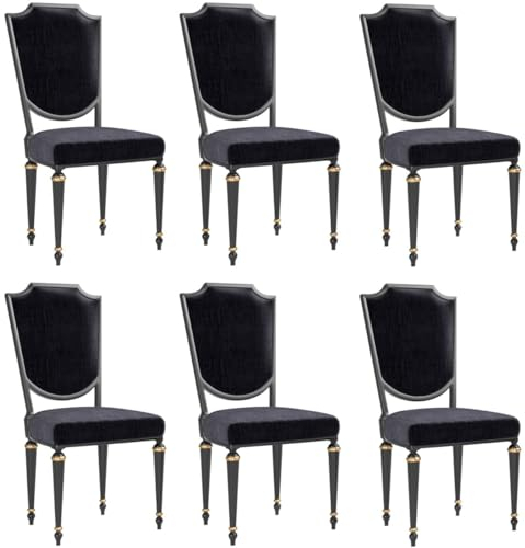 Casa Padrino Luxus Barock Esszimmer Stuhl Set Schwarz/Antik Gold 50 x 50 x H. 105 cm - Edle Küchen Stühle - Barock Stühle 6er Set - Esszimmer Möbel