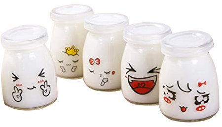 Cabilock Lot De 5 Bocaux En Verre De 150 Ml Pour Pudding Snacks Yaourts Résistants À La Chaleur Pour Desserts