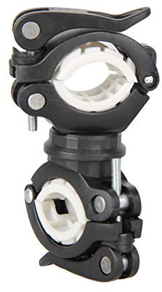 VORCOOL Bike Flashlight Holder 360 Degree Rotation LED Light Flashlight Torch Mount Clamp Clip Anti- skid Pole Torch Holder Grip Bracket for Cycling Black White