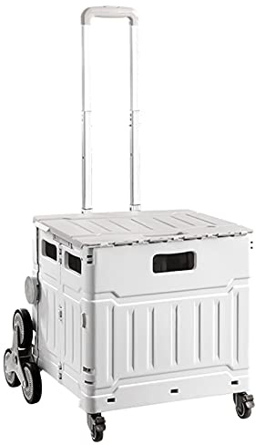 Einkaufskorb mit Rollen 75L Folding Praktischer Trolley, Tragbarer Einkaufswagen Mit Verstellbarem Griff, SUV Camping Outdoor-Koffer, 3 Farben Erhältlich (Color : Gray)