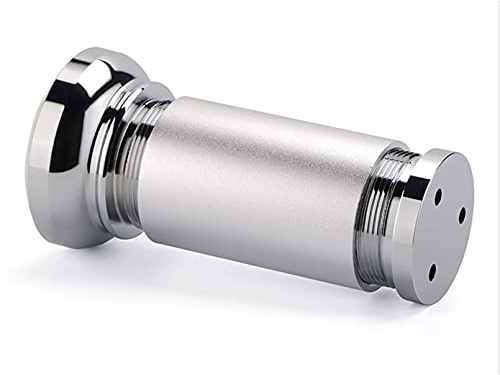 Pieds d'armoire Réglable Pieds de Meubles/commode Argent Socles Ronds pieds pour meuble de salle de bain,Aluminum Alloy | Finition en Anodisé | 8-30cm,Lot de 4 pieds de Placard Vis Inclus (10cm)