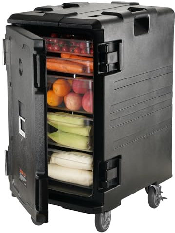 VEVOR Scatola per Alimenti coibentato 109 QT per Catering, Porta Bevande per Alimenti in LLDPE con Doppie Fibbie, Scaldavivande a Caricamento Frontale con Maniglie