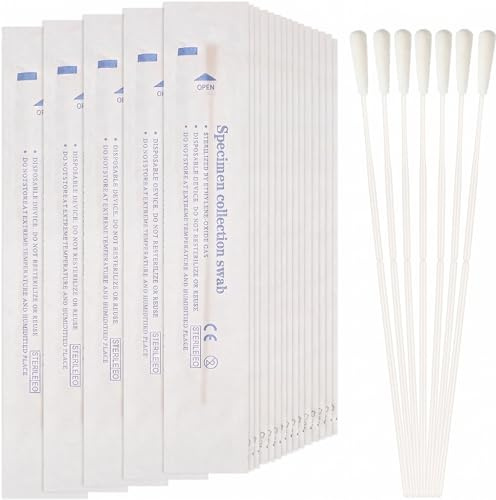 ULTECHNOVO 60 Stück Nasentupfer Abstrichtupfer Beflockt, Steril & Weich, Einzeln Verpackt, Probenentnahme-Stäbchen für Nase und Rachen, Ideal für Zuhause & Labor und Klinik 5.91X0.59X0.20 Zoll