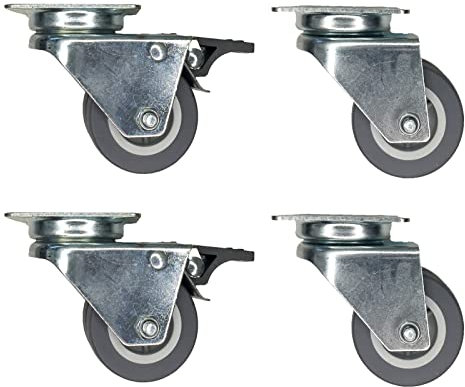 Sunload Lenkrollen 4er-Set, Möbelrollen und Geräterollen mit je 80kg Tragkraft (50 mm Doppelrolle)