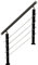 Pasamanos Escalera Barandilla Acero Inoxidable Juego de barandillas negras para interiores para escaleras/cubiertas/hoteles - Barandillas modernas de metal resistente, 90 cm / 110 cm / 160 cm de largo