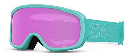 Giro Moxie Ski Goggles - Snowboard Goggles for Women & Youth - Glaze Blue Mica Strap with Amber Pink & Yellow Lenses