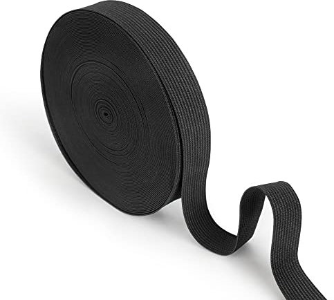 LeisuDay 15 Meter Gummiband Nähen 20mm Breit - Stark Elastische Gummilitze Gummizug Hosengummi Heimtexilien Nähzubehör Gummiband DIY Basteln (Schwarz)