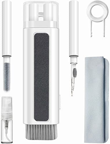 Kit Pulizia Tastiera PC,Multifunzionale Set di pulizia per tastiera elettronico pulizia Portatile con flacone spray,panno per pulire,per Airpods Fotocamera auricolare laptop smartphone