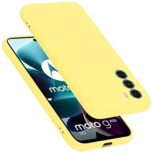 Cadorabo Hülle kompatibel mit Motorola Moto G200 5G Hülle Silikon Handyhülle für Moto G200 5G Case aus flüssigem Silikon- Kratzfeste und stoßfeste dünne TPU Schutzhülle - Liquid GELB