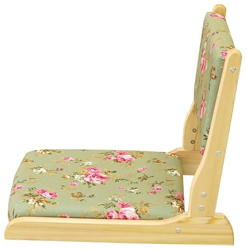 ZEYHOME Klappbarer Tatami-Stuhl mit Rückenlehne, Meditations-bodenstuhl Tragbarer Japanischer Beinloser Stuhl Holz Faules Sofa, Erkerfenster Balkon Wohnzimmerstuhl Bodensitz